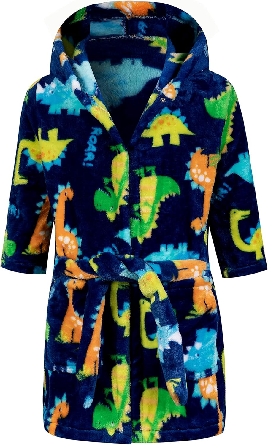 Boys Girls Cartoon Hooded Bathrobe Pajamas Sleepwear