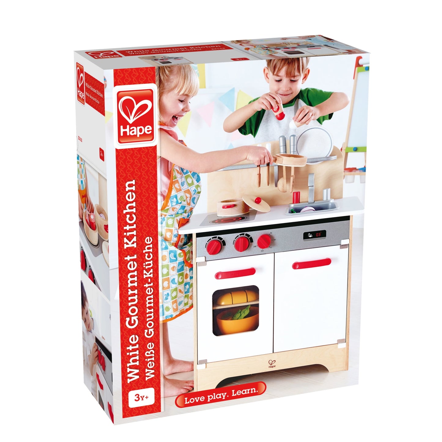 Gourmet Kitchen With Fully Equipped Wooden Pretend Play Kitchen Set 