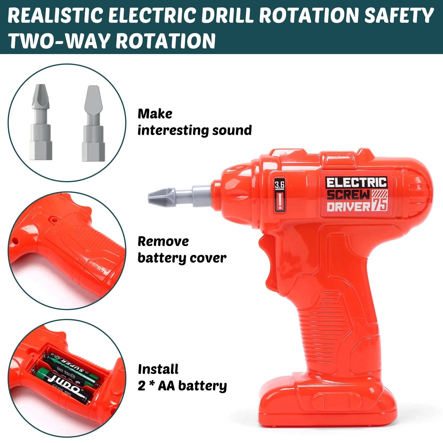 79 PCS Pretend Play Tool Bench for Kids with Tools, Electric Drill, Clothes and Transformable Tool Set, Learning Gift for Boys & Girls Age 3-8