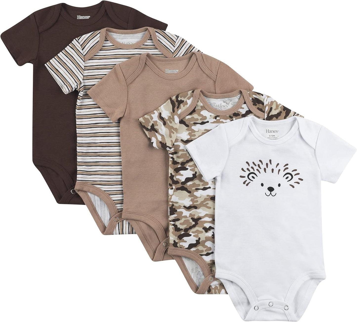 Baby Bodysuits, Ultimate Flexy Short Sleeve for Boys & Girls, 5-Pack