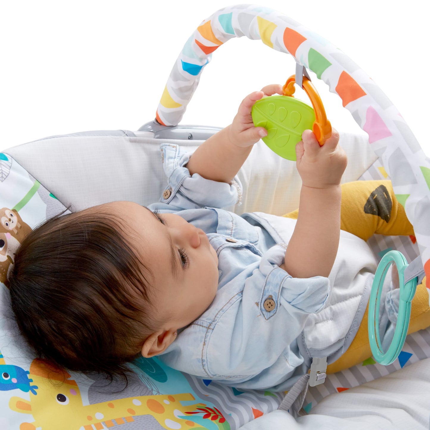 Vibrating Infant Baby Bouncer with Toy Bar, Safari Fun