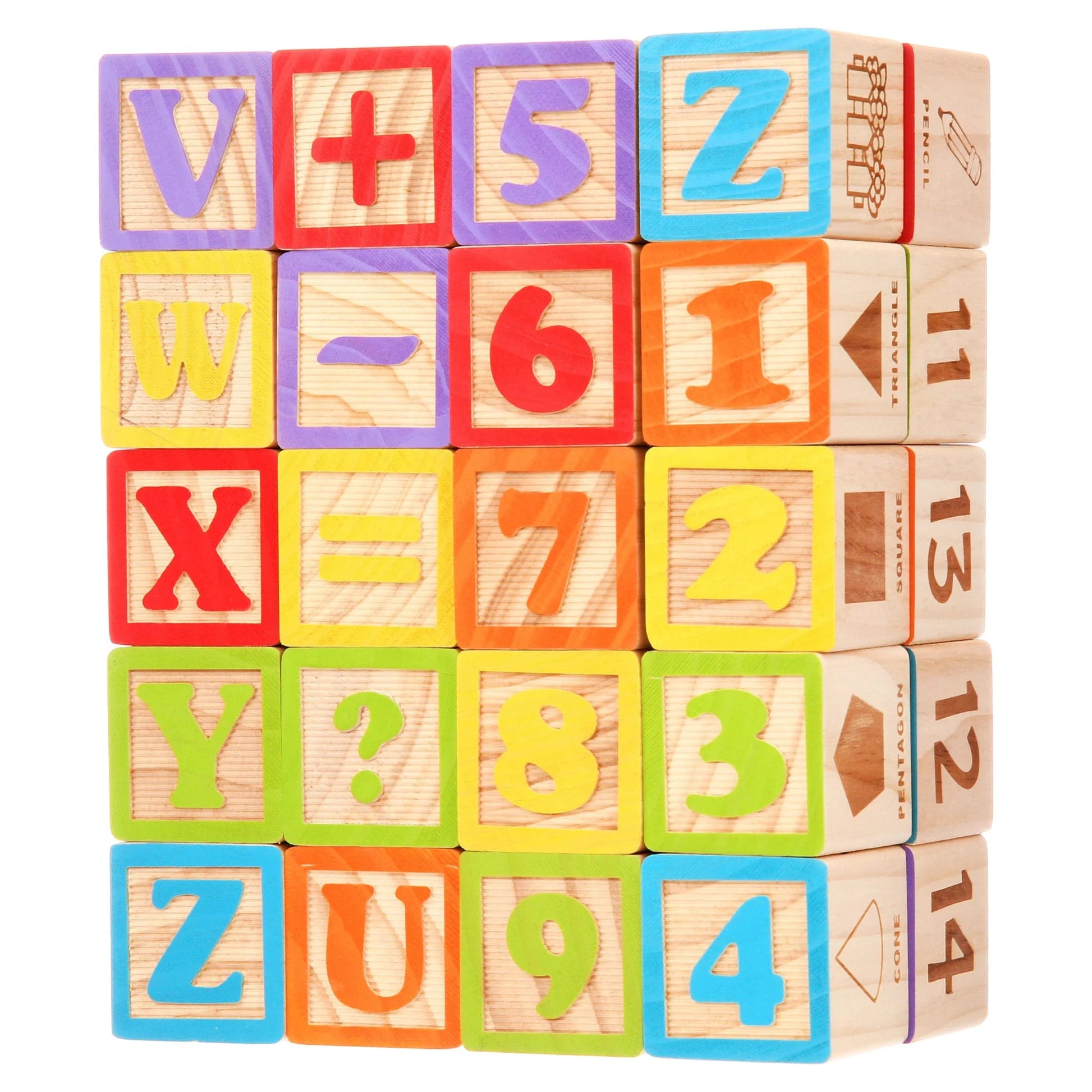 ABCs and Numbers Wooden Blocks, 40 Pieces, Baby and Toddler Toys for Ages 18 Months and Older