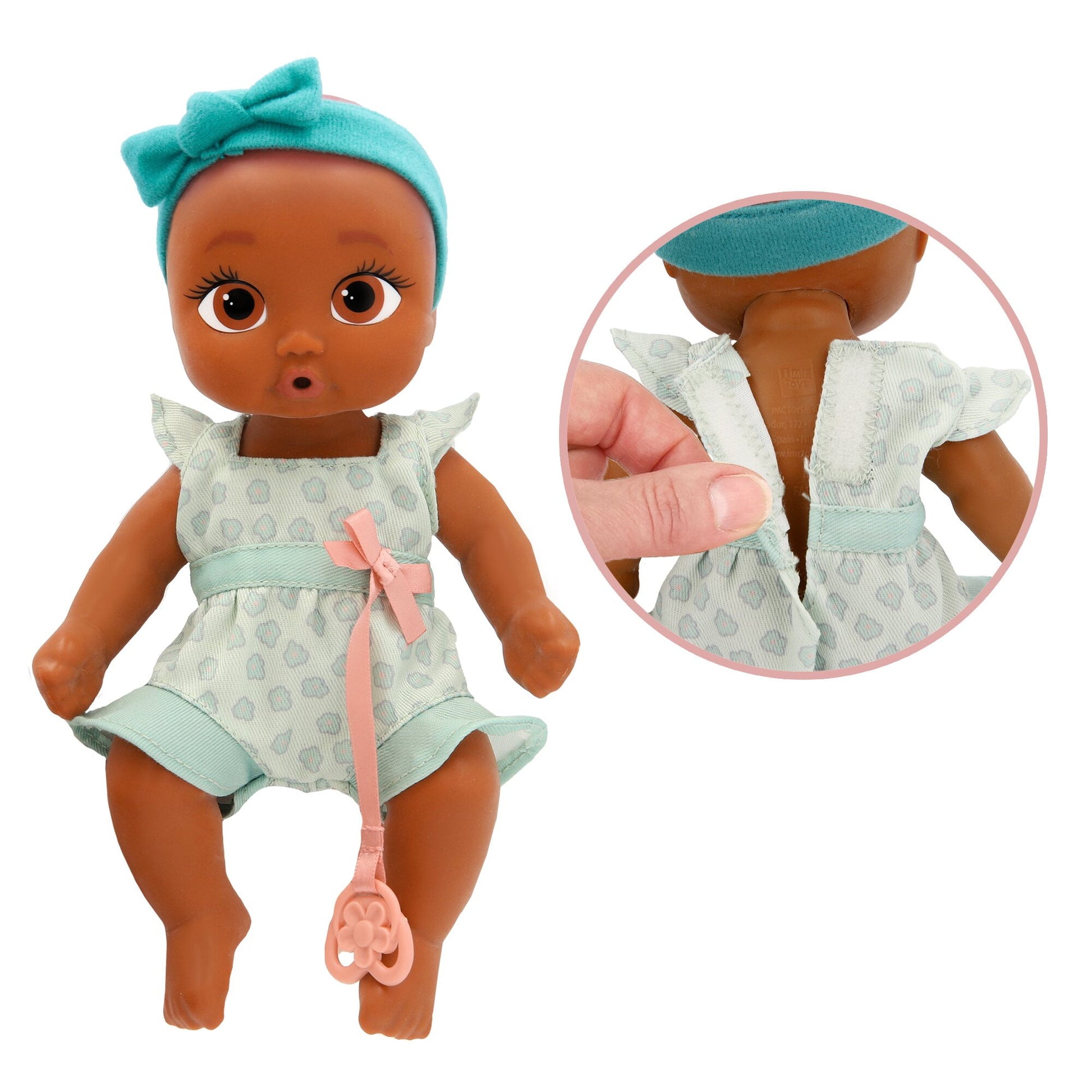 Mini Logan Realistic Doll, Soft Skin, Blue Outfit, 9-Inch Tall, 18M+