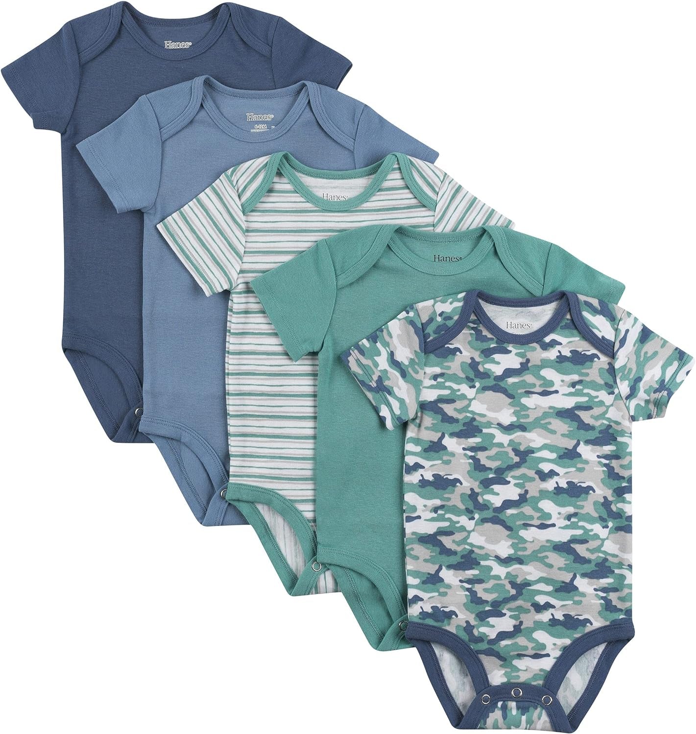 Baby Bodysuits, Ultimate Flexy Short Sleeve for Boys & Girls, 5-Pack