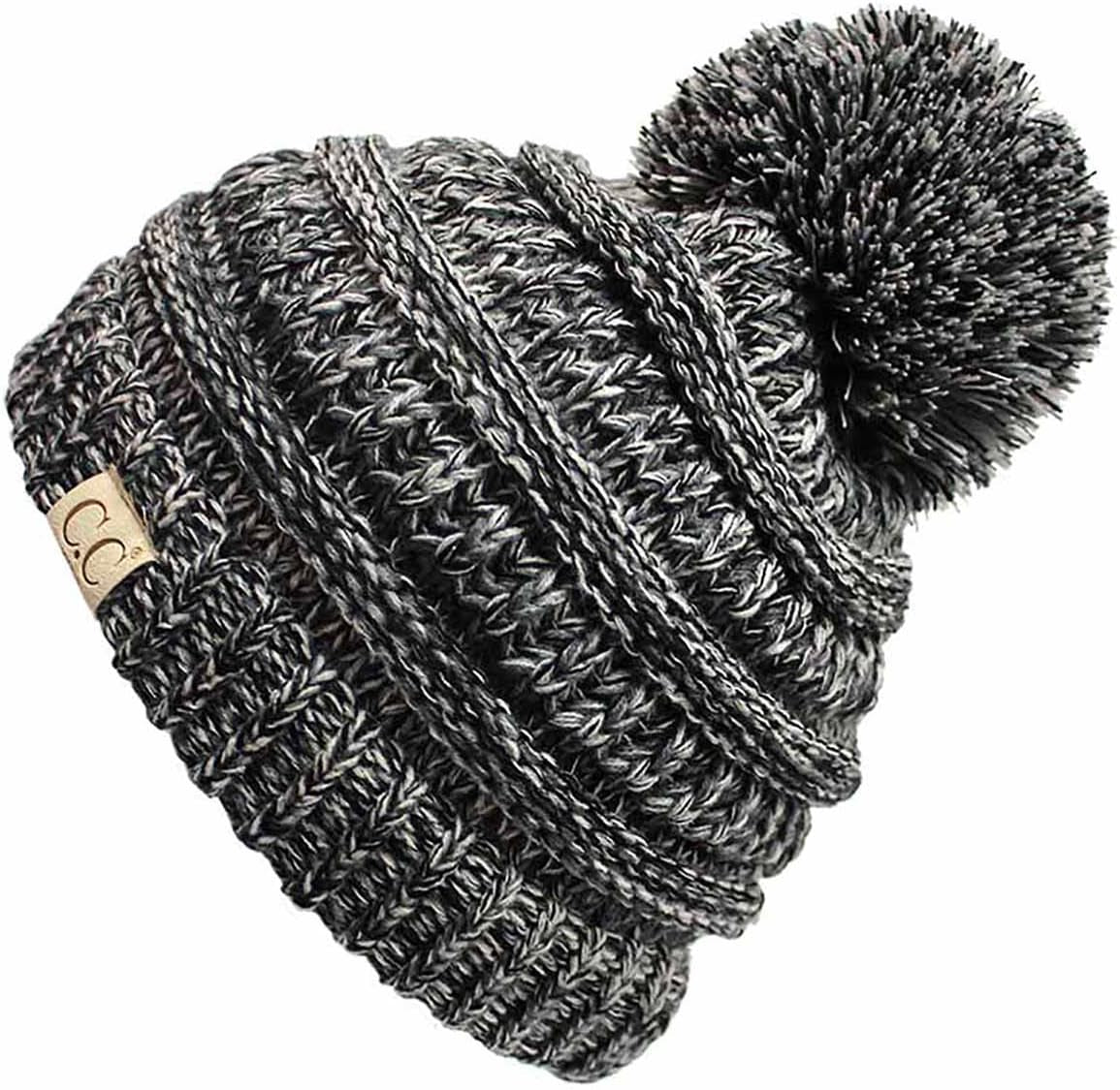 Cozy Toddler Cable Knit Pom Beanie - Warm Winter Hat for Kids