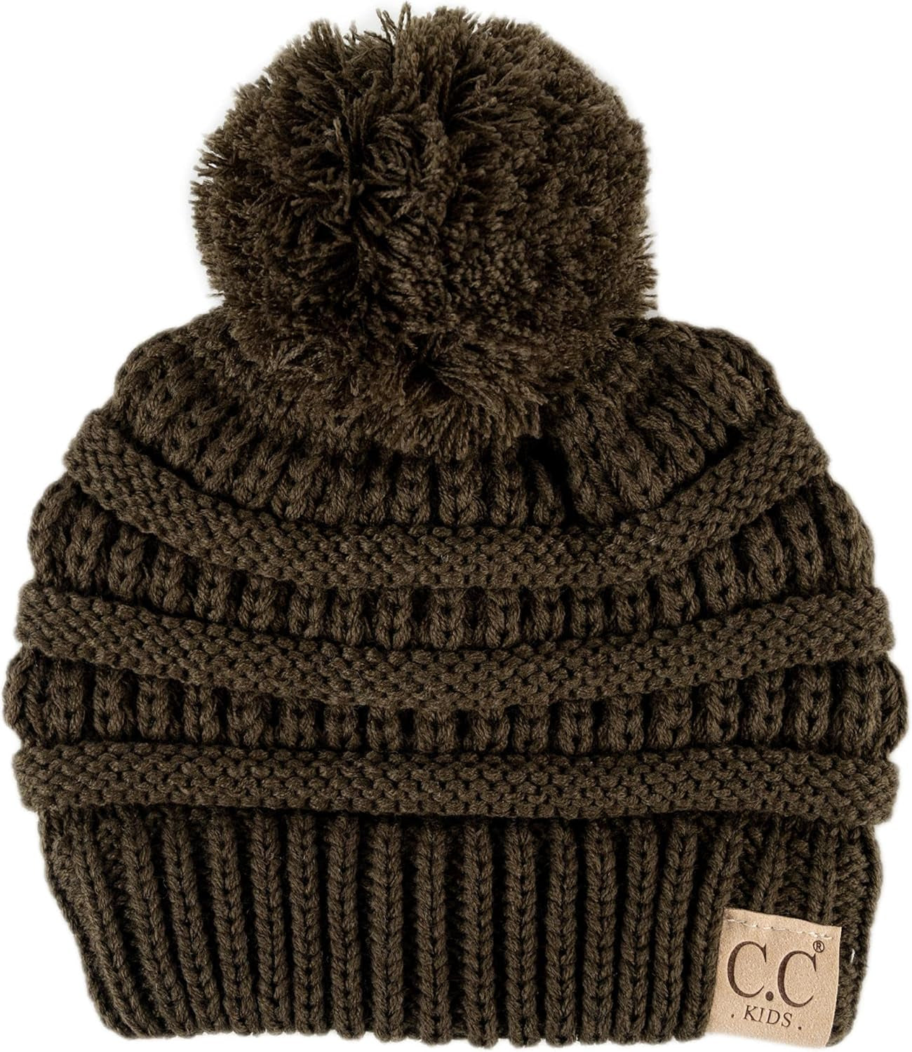 Cozy Toddler Cable Knit Pom Beanie - Warm Winter Hat for Kids