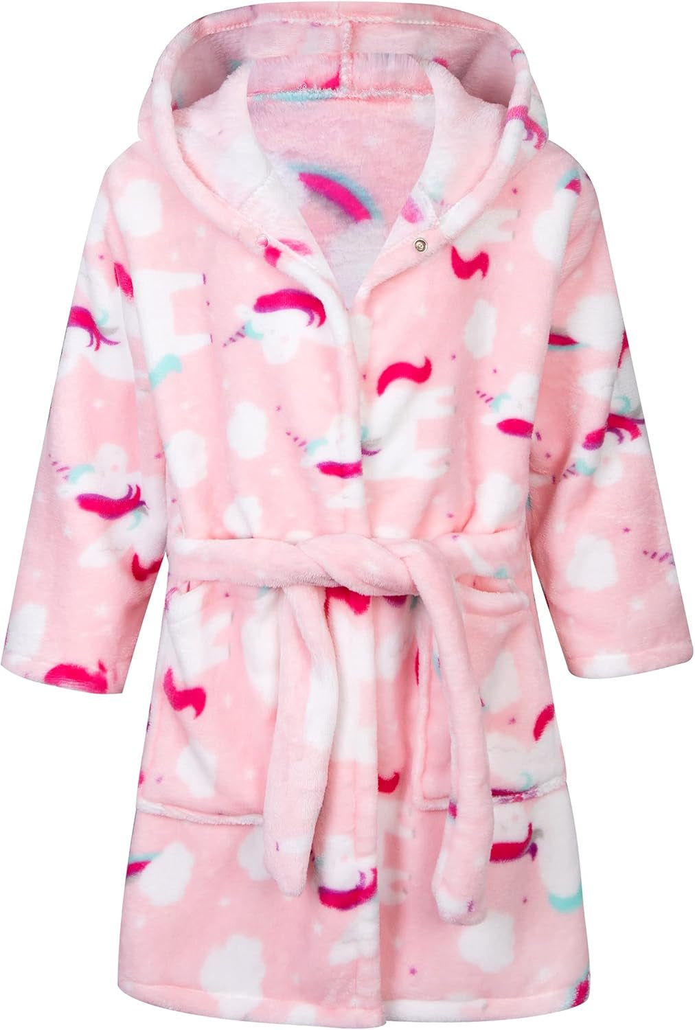 Boys Girls Cartoon Hooded Bathrobe Pajamas Sleepwear