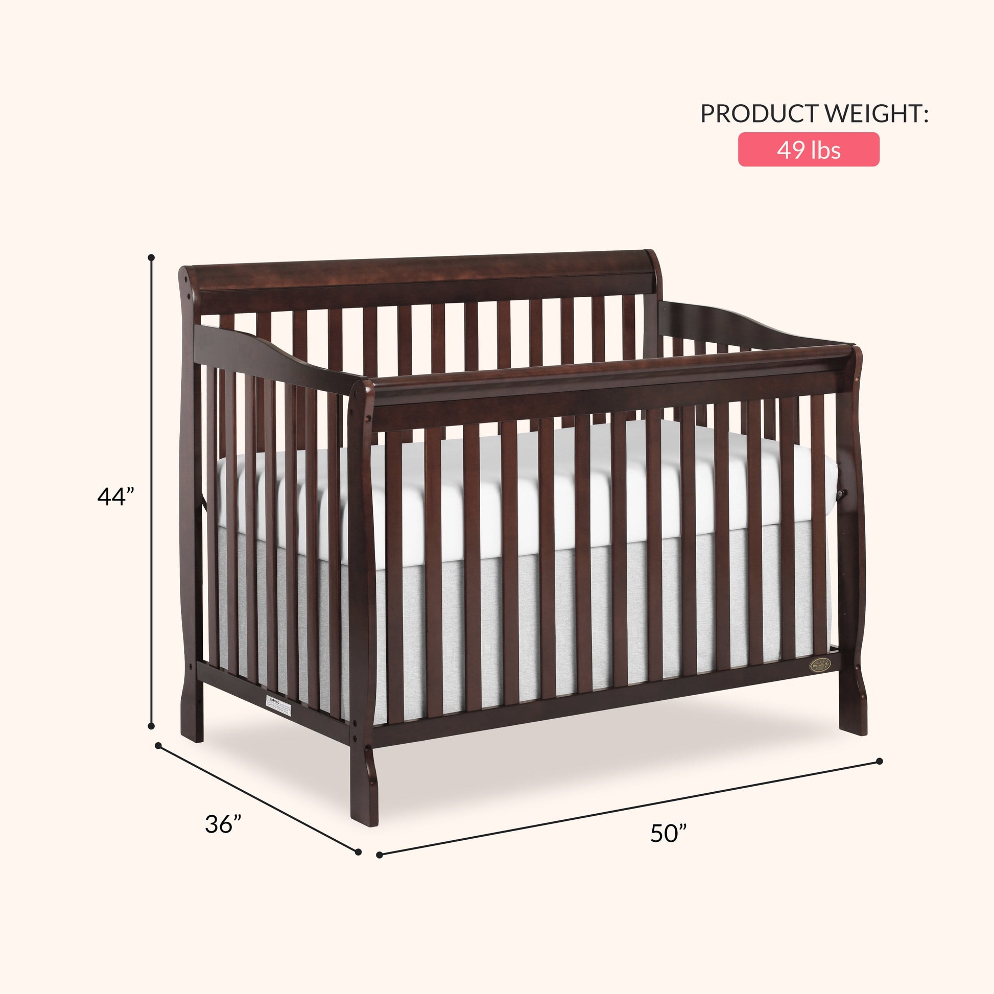 Ashton 5-In-1 Convertible Crib, Mattress Sold Separately, Greenguard Gold and JPMA Certified