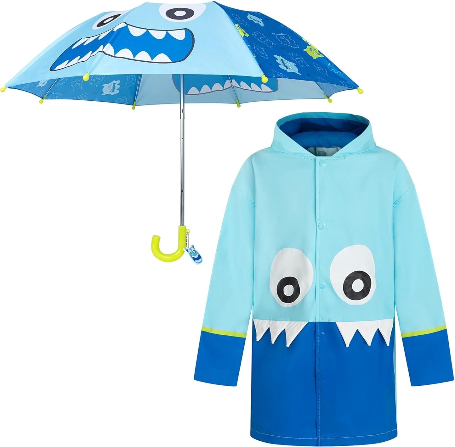Kids Umbrella & Rain Coats Set - for Girls and Boys 3-9Y  