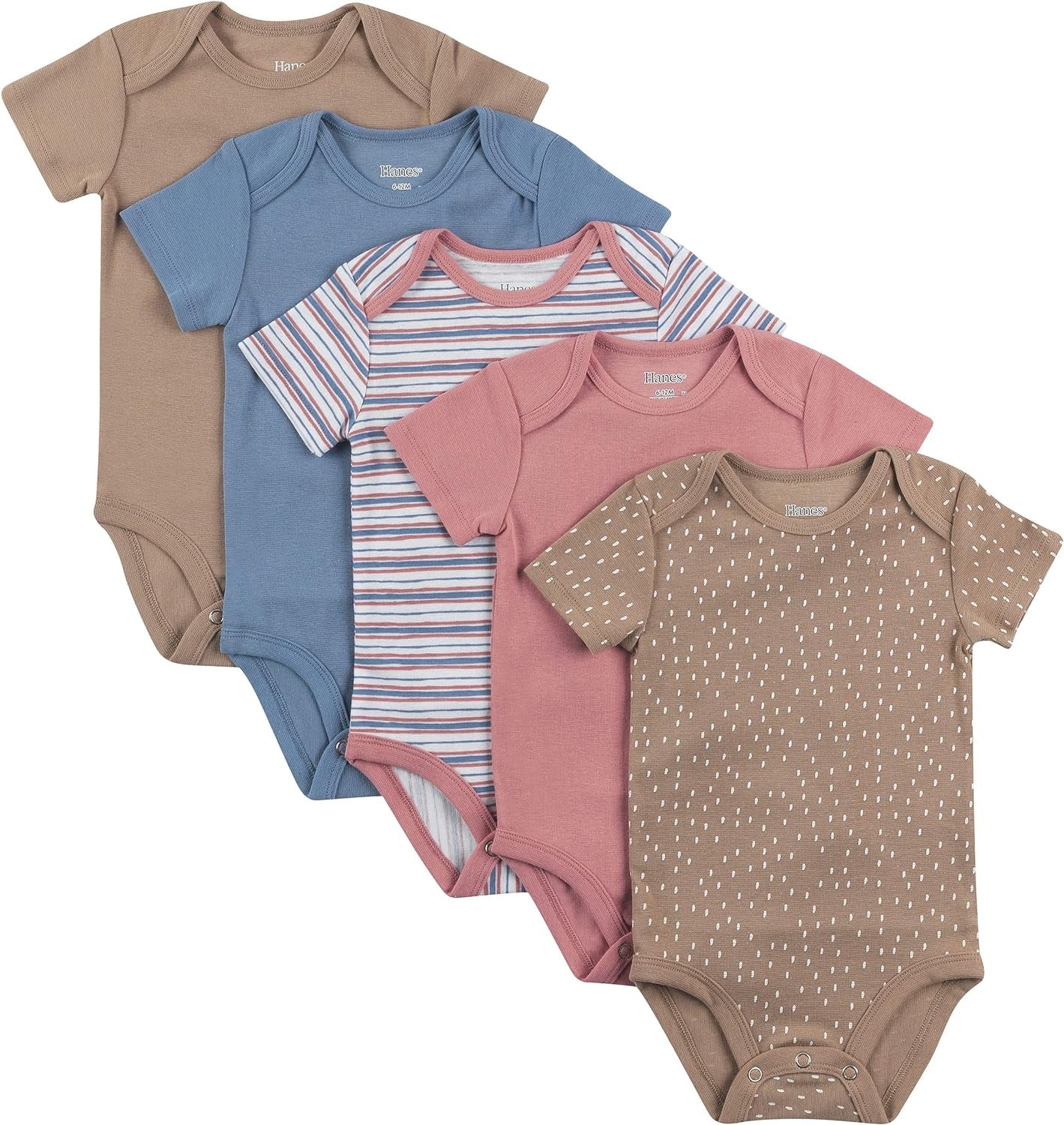Baby Bodysuits, Ultimate Flexy Short Sleeve for Boys & Girls, 5-Pack