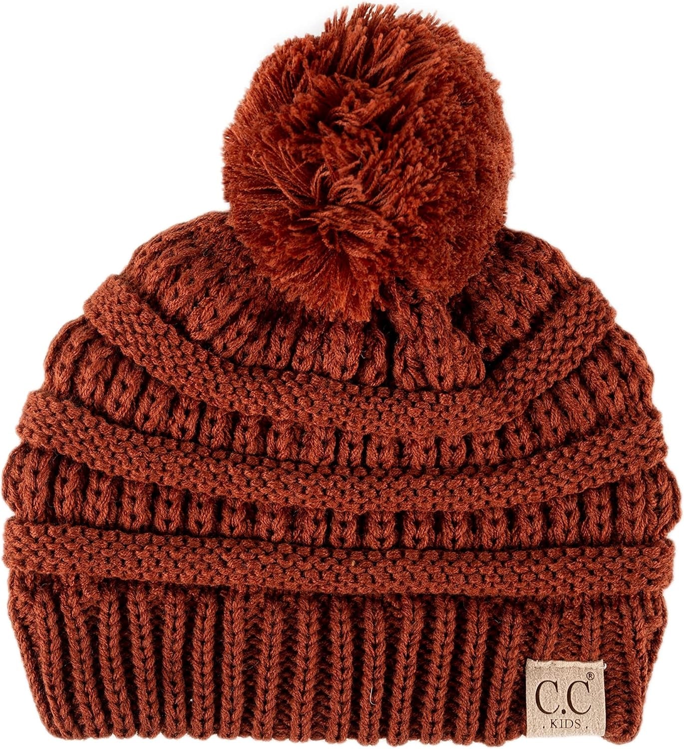 Cozy Toddler Cable Knit Pom Beanie - Warm Winter Hat for Kids