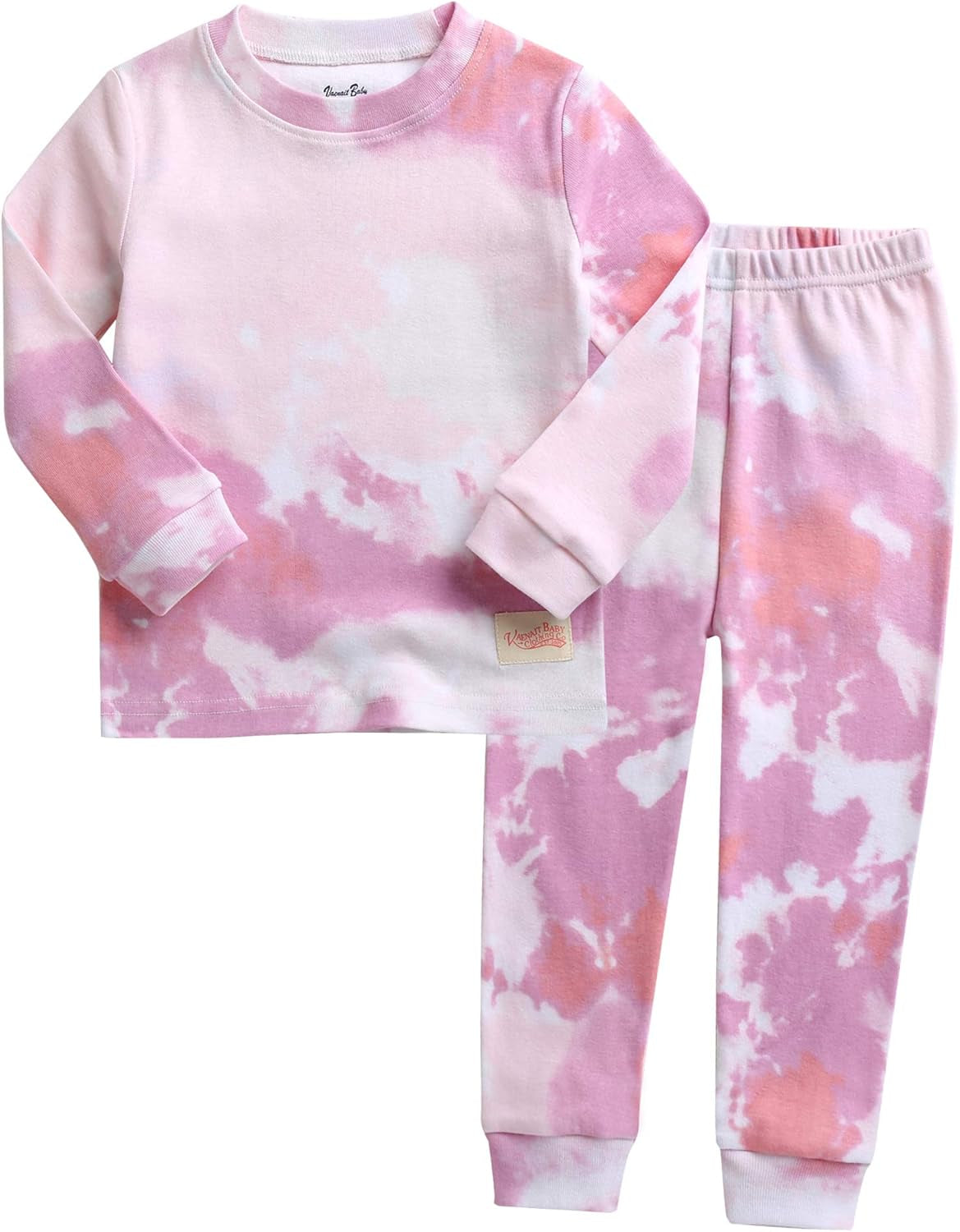 12M-12Y Toddler Kids Boys Girls 100% Cotton Marbling Tie-dye Sung Fit Sleepwear Pajamas 2Pcs Pjs Set