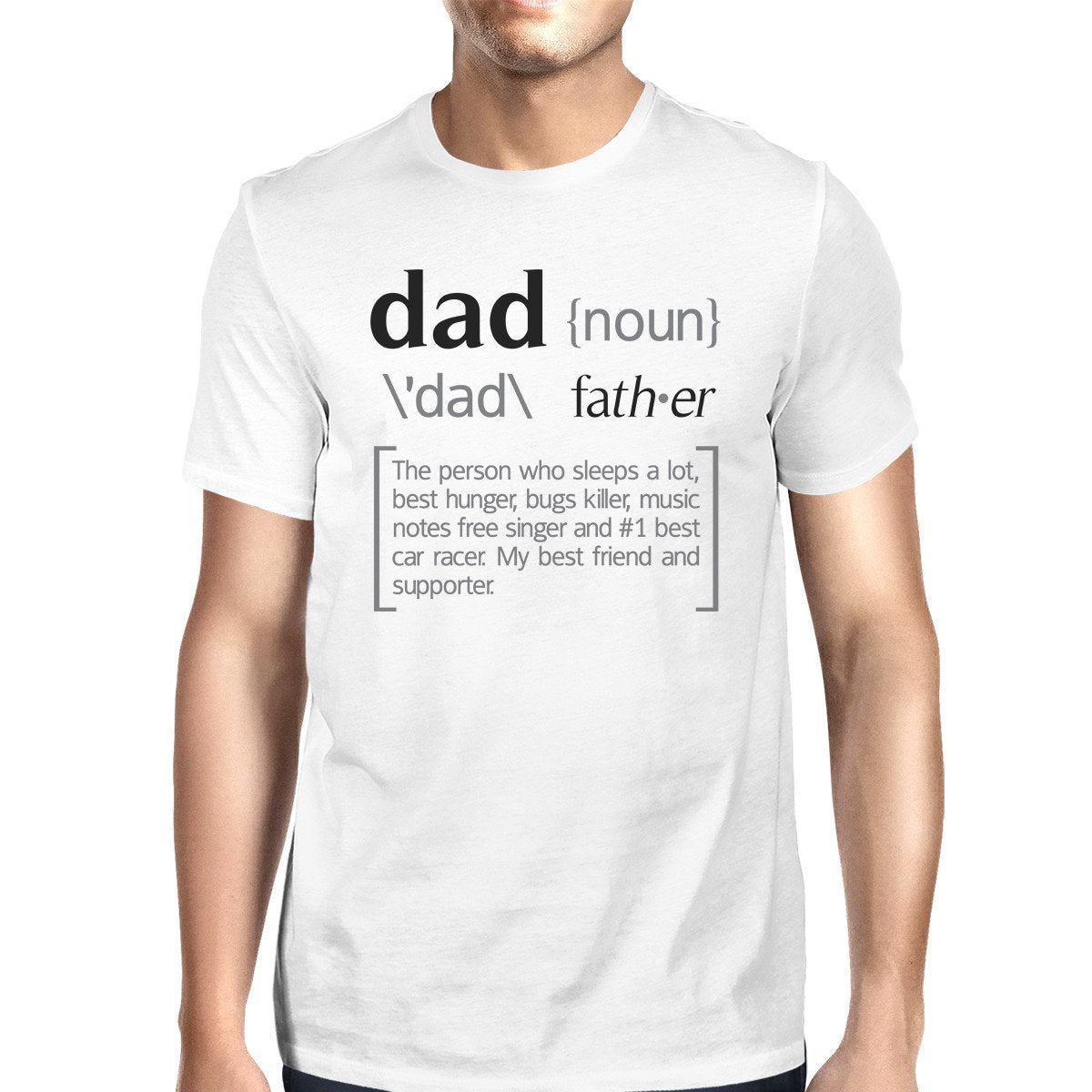Dad Noun White Cotton Tee