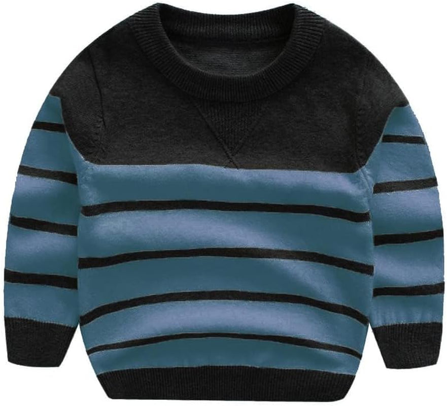  Long Sleeve Crewneck Striped Cotton Pullover Sweatshirt  1-5T