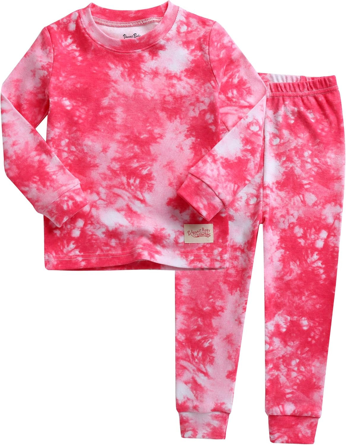 12M-12Y Toddler Kids Boys Girls 100% Cotton Marbling Tie-dye Sung Fit Sleepwear Pajamas 2Pcs Pjs Set
