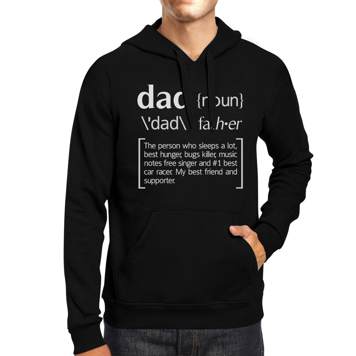 Dad Noun Black Hoodie Funny Saying Graphic