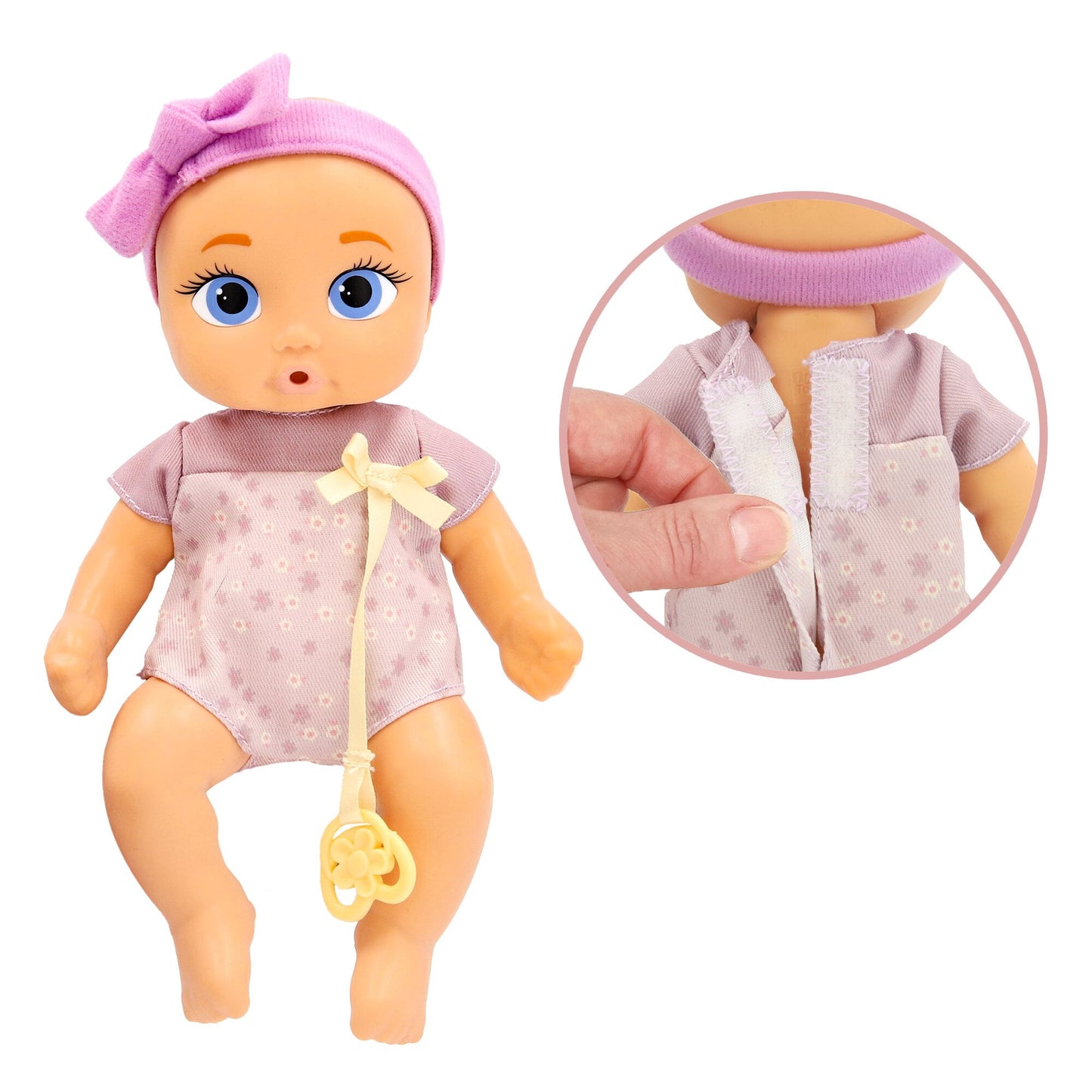 Mini Jessie Realistic Doll, Soft Skin, Lilac Outfit, 9-Inch Tall,18M+