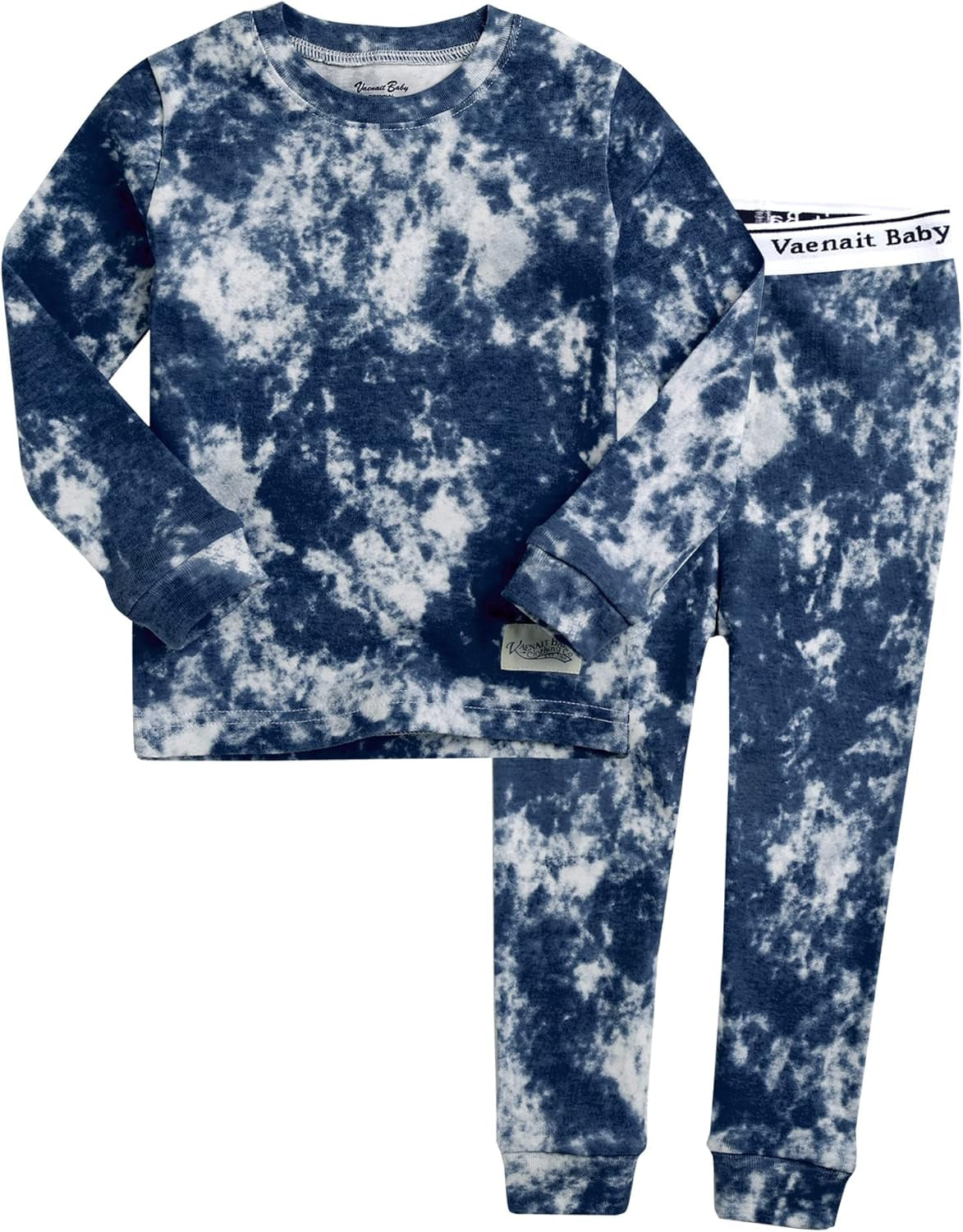 12M-12Y Toddler Kids Boys Girls 100% Cotton Marbling Tie-dye Sung Fit Sleepwear Pajamas 2Pcs Pjs Set