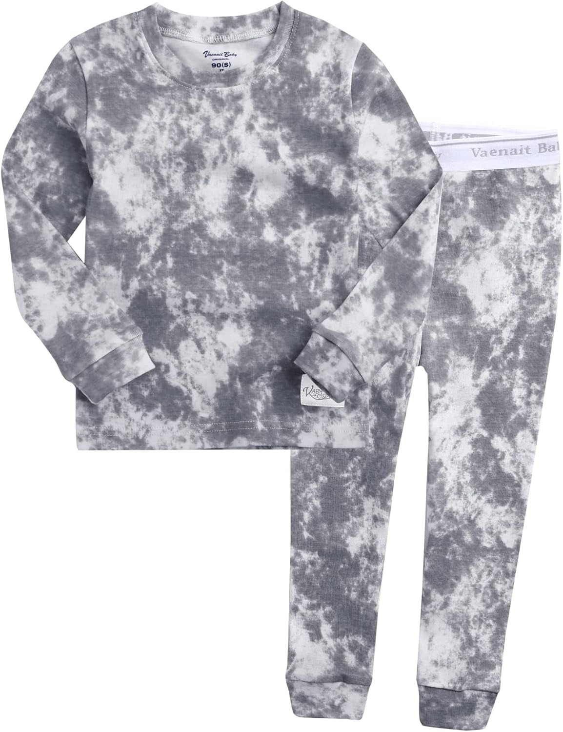 12M-12Y Toddler Kids Boys Girls 100% Cotton Marbling Tie-dye Sung Fit Sleepwear Pajamas 2Pcs Pjs Set