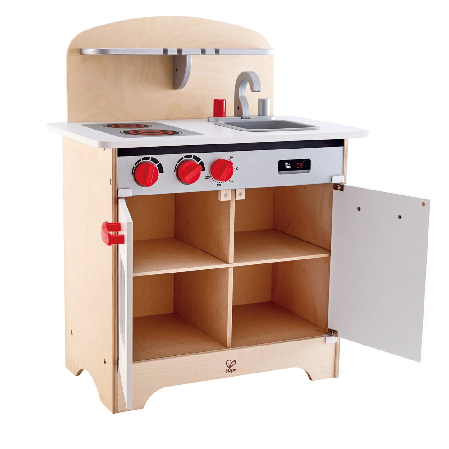 Gourmet Kitchen With Fully Equipped Wooden Pretend Play Kitchen Set 